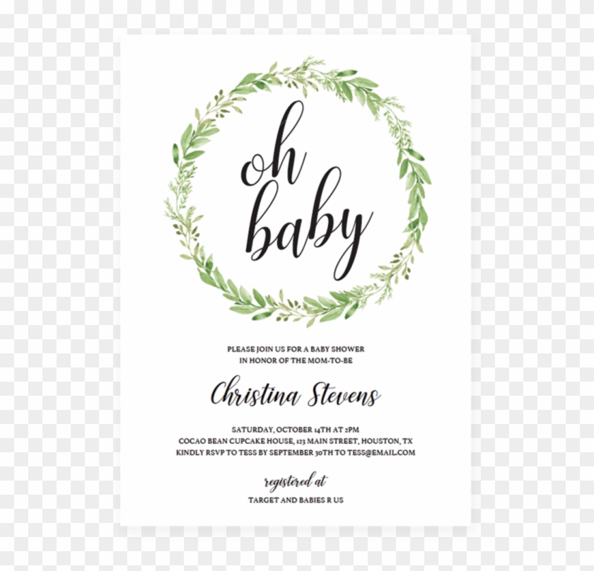 Editable Baby Shower Invitations Gender Neutral Invitation - Calligraphy #824713