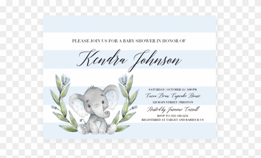 Elephant Baby Shower Invitation Template Boy Invite - Aquarell-elefant-jungen-glückwünsche Grußkarte #824770