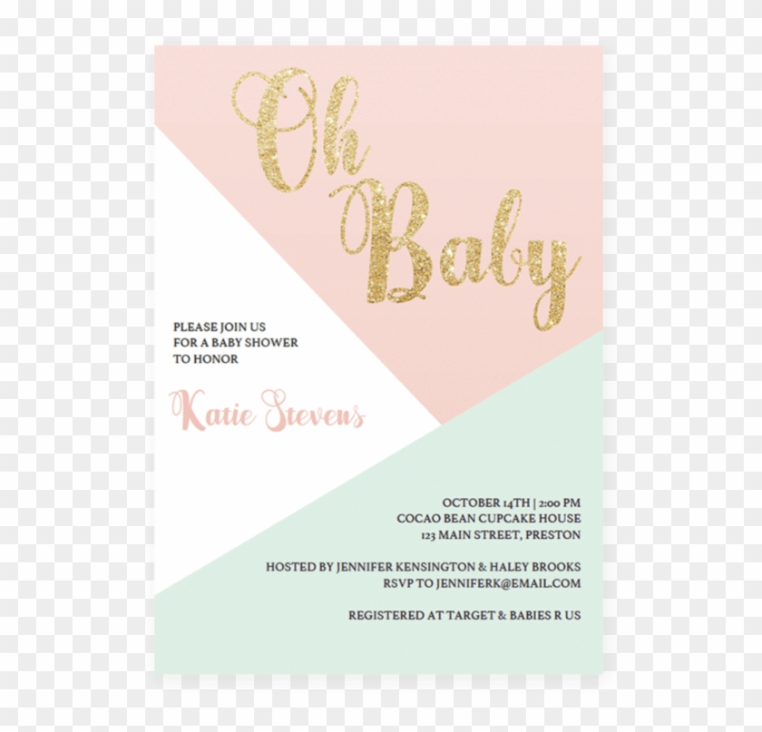 Pink And Gold Baby Shower Invitation Template Oh Pink - Graphic Design #824772