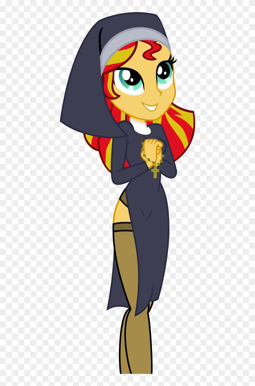 Breasts, Christian Sunset Shimmer, Clothes, Equestria - Cartoon #824814