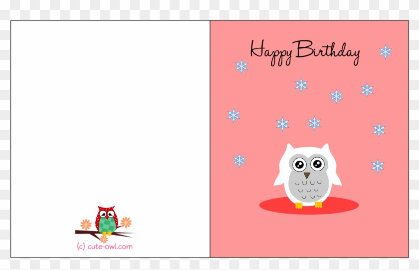 Card Invitation Design Ideas Cute Snowy Owl Happy Birthday - Happy Birthday Card Template #824817