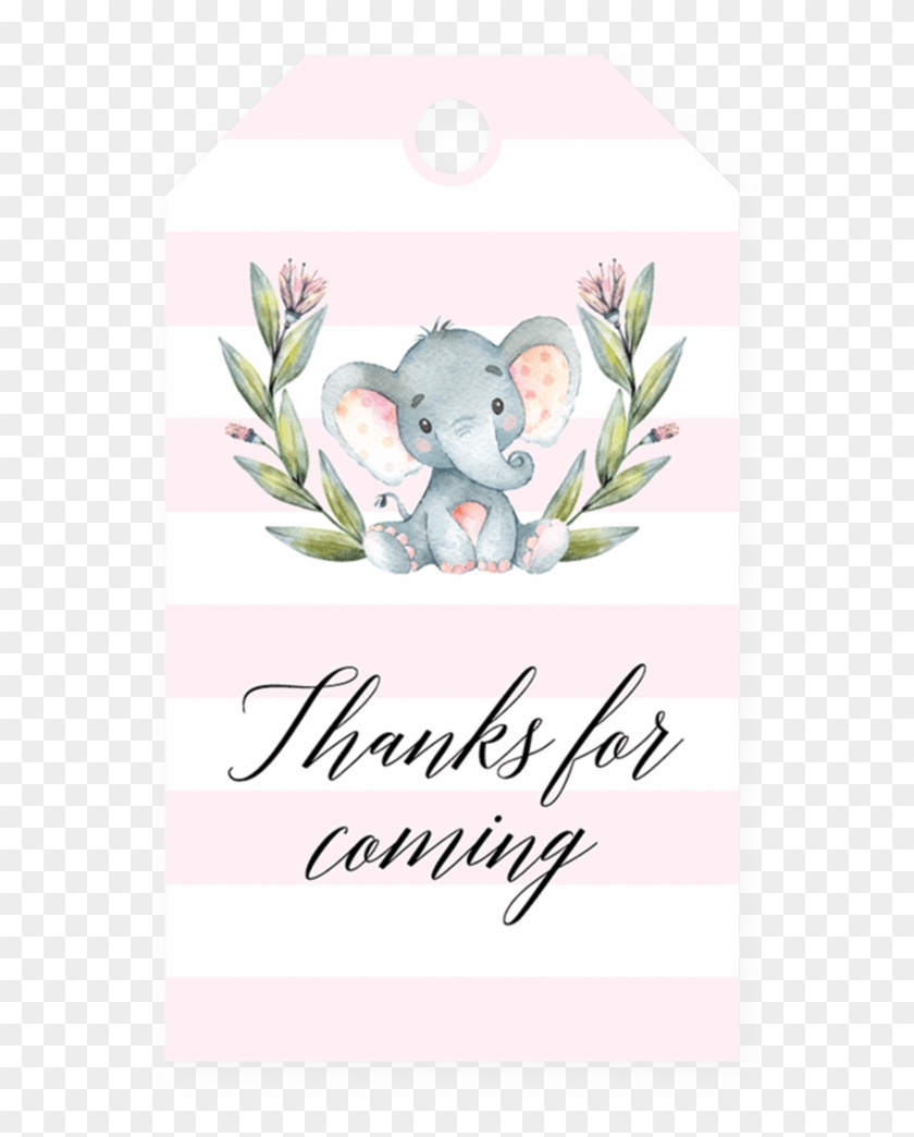 Unique Printable Baby Shower Games & Baby Shower Invitation - 50 Pink Watercolour Floral Elephant Baby Shower Thank #824834