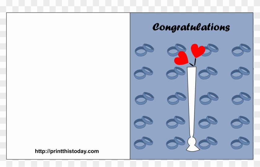 Free Printable Wedding Card With Hearts And Rings - Greeting Card #824870