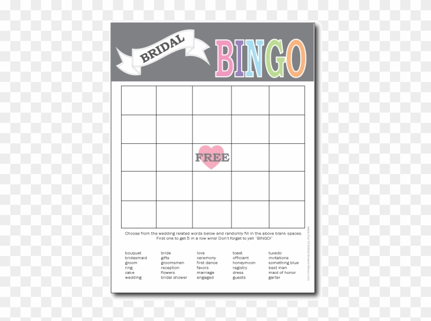 Printable Bridal Shower Bingo Card - Bingo Card #824882