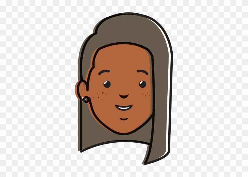 Beautiful Black Woman Head Avatar Character - Cartoon #825177