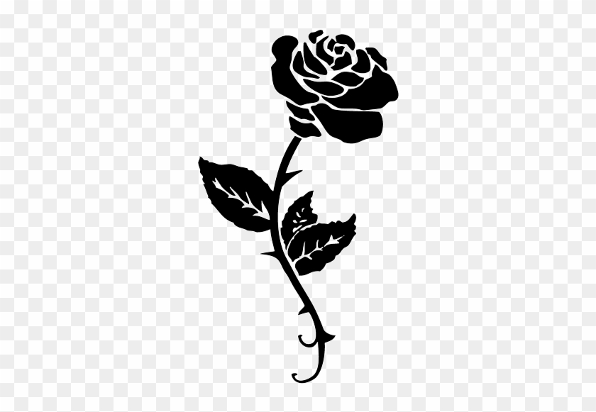 Black Rose Tattoo Png - Beauty And The Beast Rose Stencil #825203