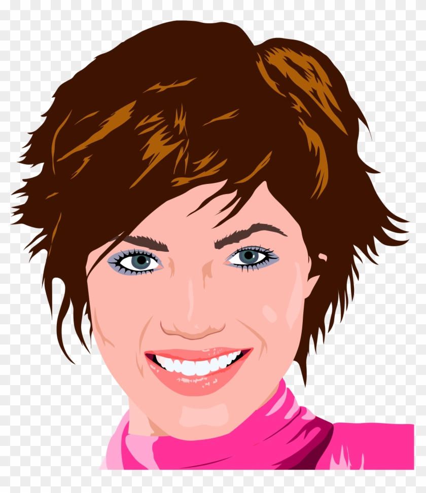 This Free Icons Png Design Of Pixie Portrait - Woman Short Hair Cartoon #825204