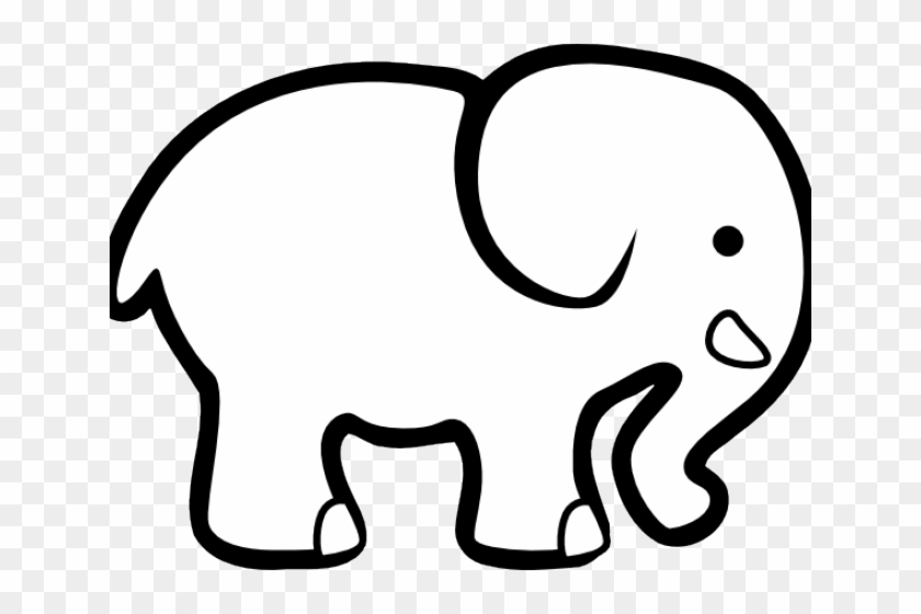 Simple Elephant Outline - Cartoon Elephant #825219