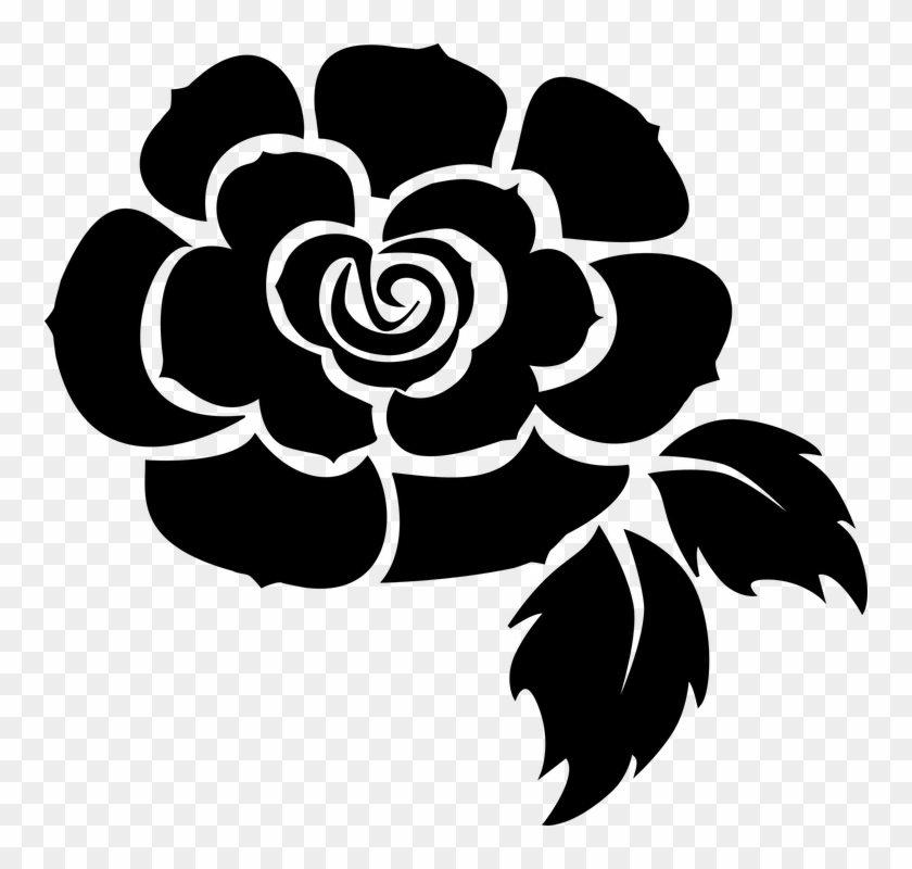 Black And White Rose Clipart 7, Buy Clip Art - Flower Vector Black Png #825221