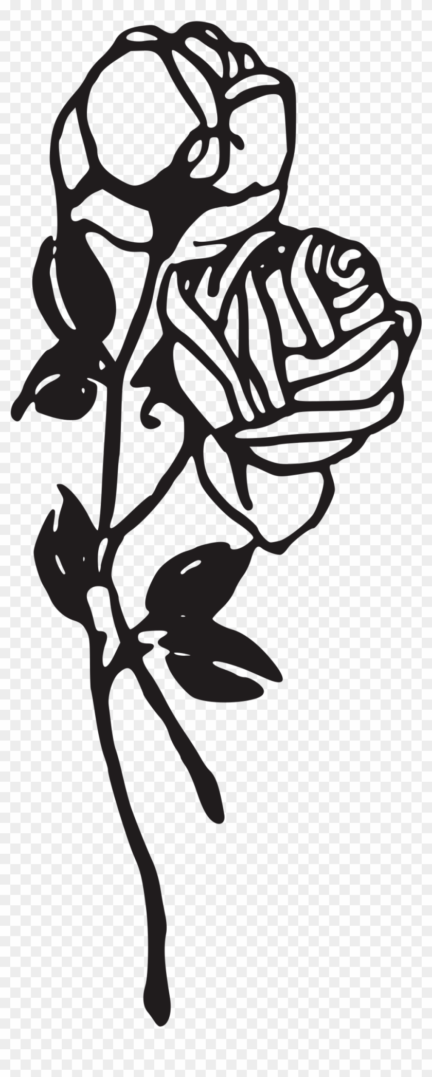 This Free Icons Png Design Of Two Roses - Rose Png Black White #825232