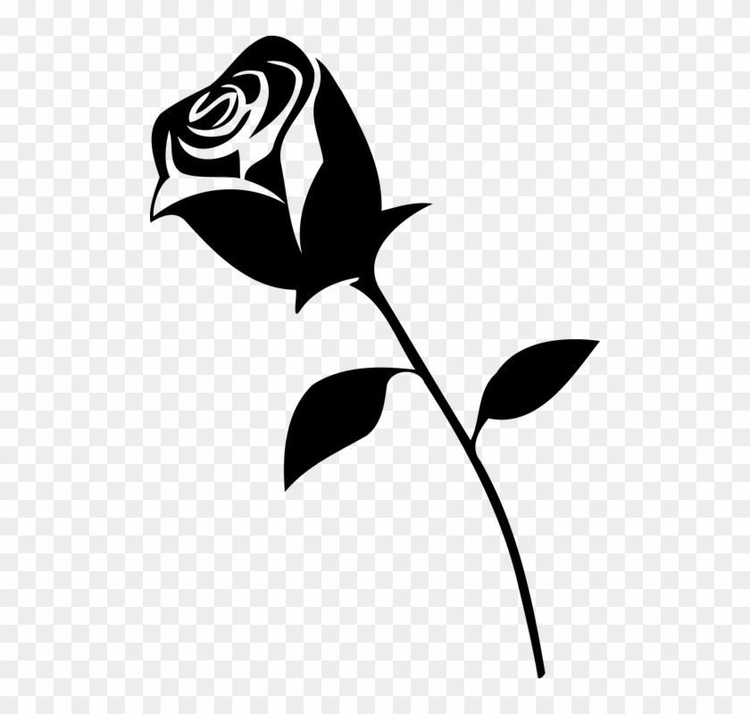 Black And White Rose Clipart 5, Buy Clip Art - Stylized Flower #825257