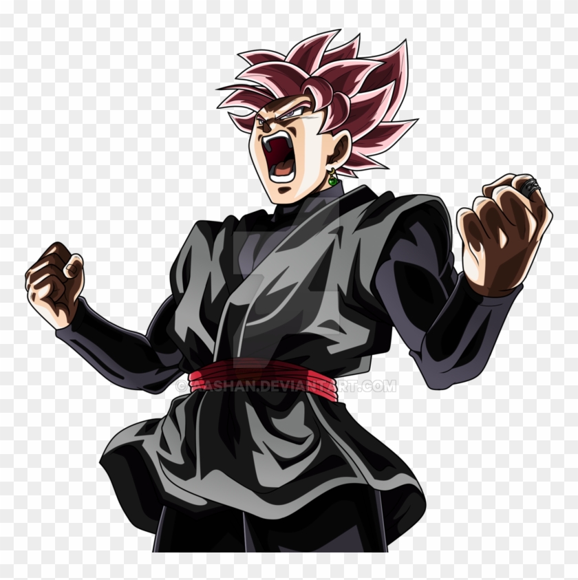 Goku Black Super Saiyan Rose Powering Up By Aashananimeart - Goku Black #825316