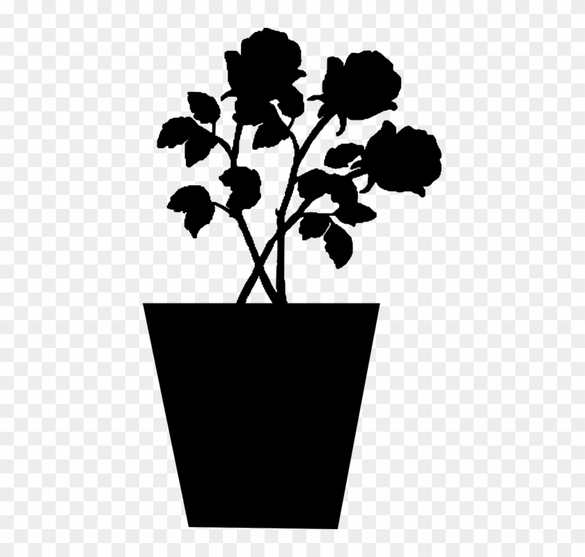 Black And White Rose Clipart 25, Buy Clip Art - Silhouette Fleur #825324