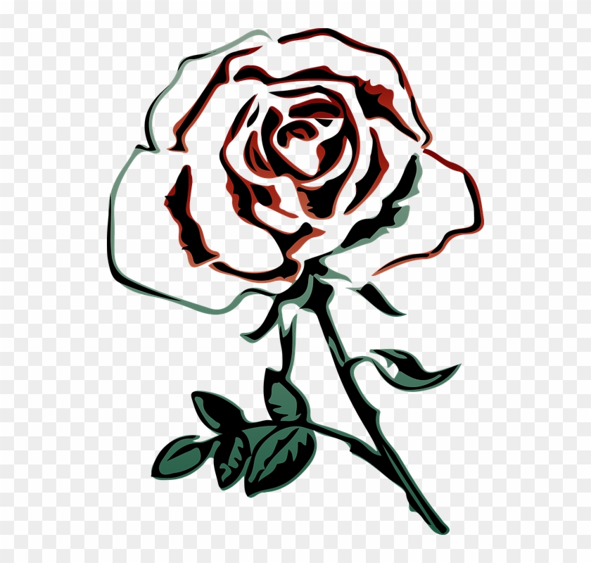 Red Large Rose Clipart Png Picture - Sketch Of A Rose #825328