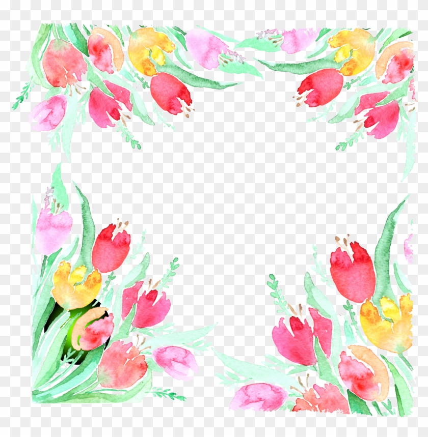 Flower Tulip Watercolor Painting - Elegante Watercolor-blumen, Duschen-einladung Karte #825357