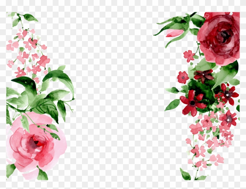 Pixel Watercolor Painting - Hand Drawn Flowers Png Free #825391