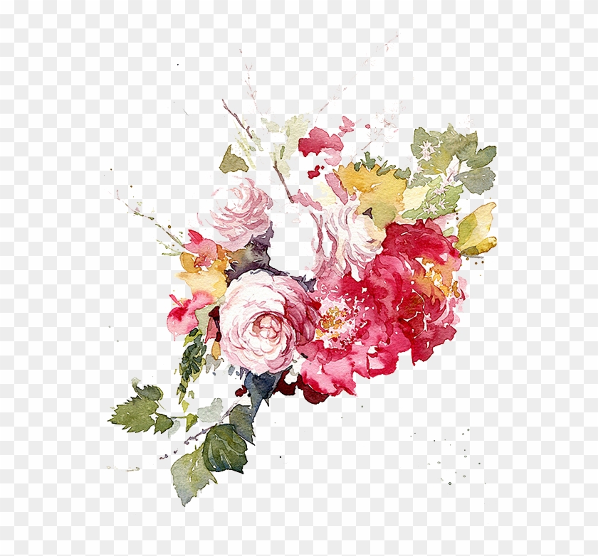Watercolor Painting Garden Roses Flower Floral Design - Watercolor Painting #825505