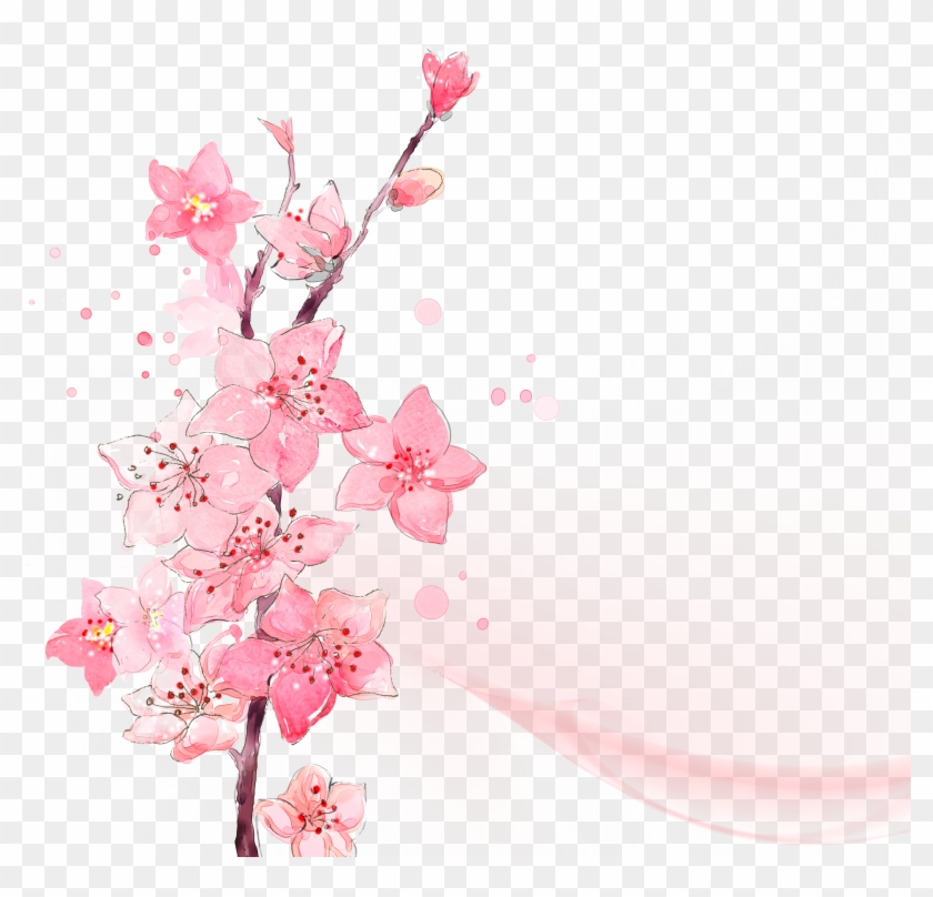 Flower Watercolor Painting Ink Wash Painting - Newest Precious Luxury Fashion Jewelry Chain Silver #825591