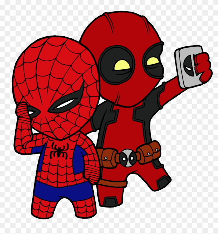 Deadpool And Spiderman Chibi - Chibi Spiderman And Deadpool #825877