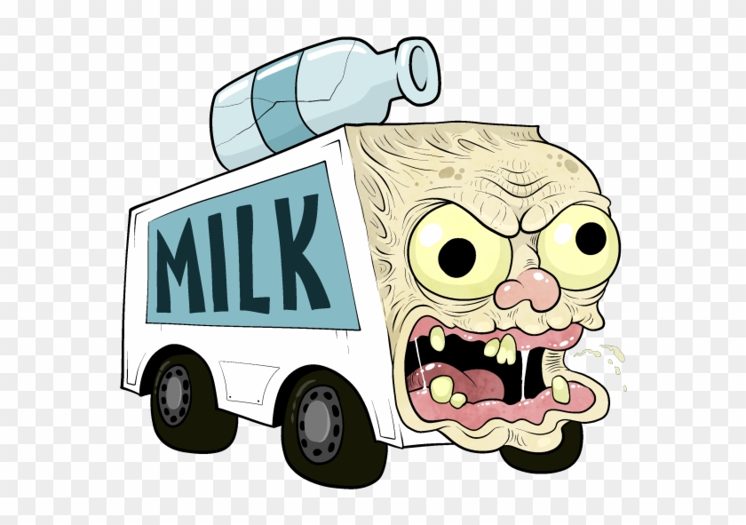 Truck With An Old Man's Face - Cartoon Milk Truck #825925