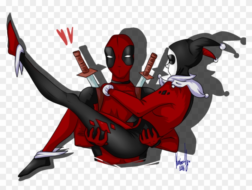 Deadpool And Harley Quinn By Karin-uz - Harley Quinn And Deadpool Art Funny #825929