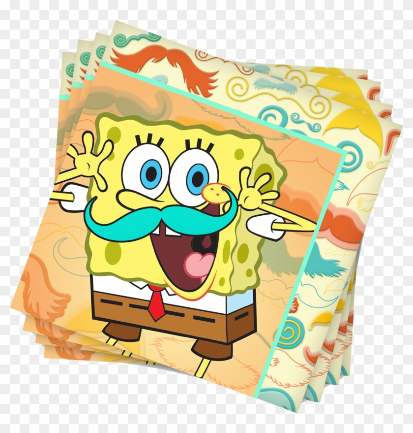 Mustache Party Product Mock-ups - Set Of Spongebob Squarepants Napkins #826182
