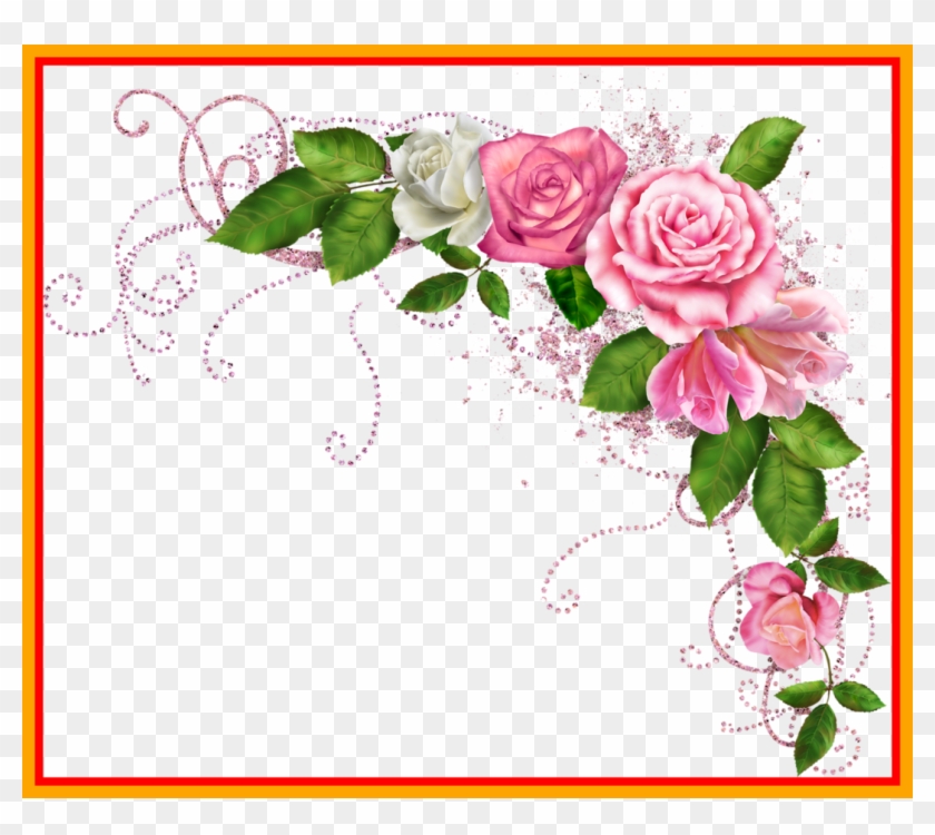 Red Rose Border Red Rose Border Corner Png Awesome - Pink Flower Border Clipart #826288