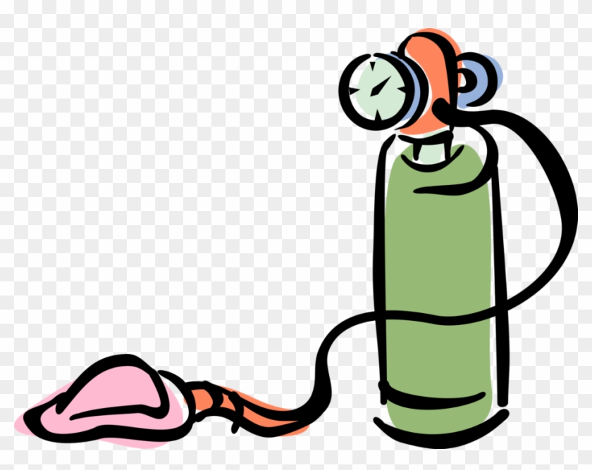 Vector Illustration Of Home Medical Oxygen Cylinder - Oxygen Tank Cartoon Transparent #826301