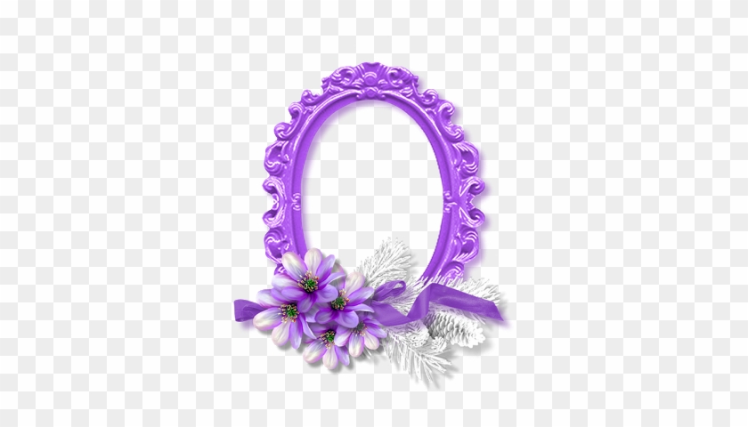 Cheyokota Digital Scraps - Purple Oval Flower Frame Png #826322