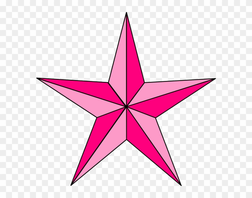 Pink Nautical Star Clip Art At Clker Com Vector Clip - Stained Glass Star Pattern #826431