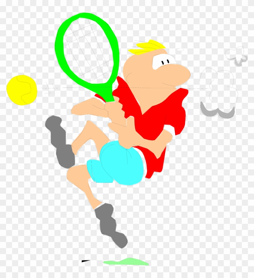 Illustration Of A Cartoon Man Playing Tennis - Illustration Of A Cartoon Man Playing Tennis #826511