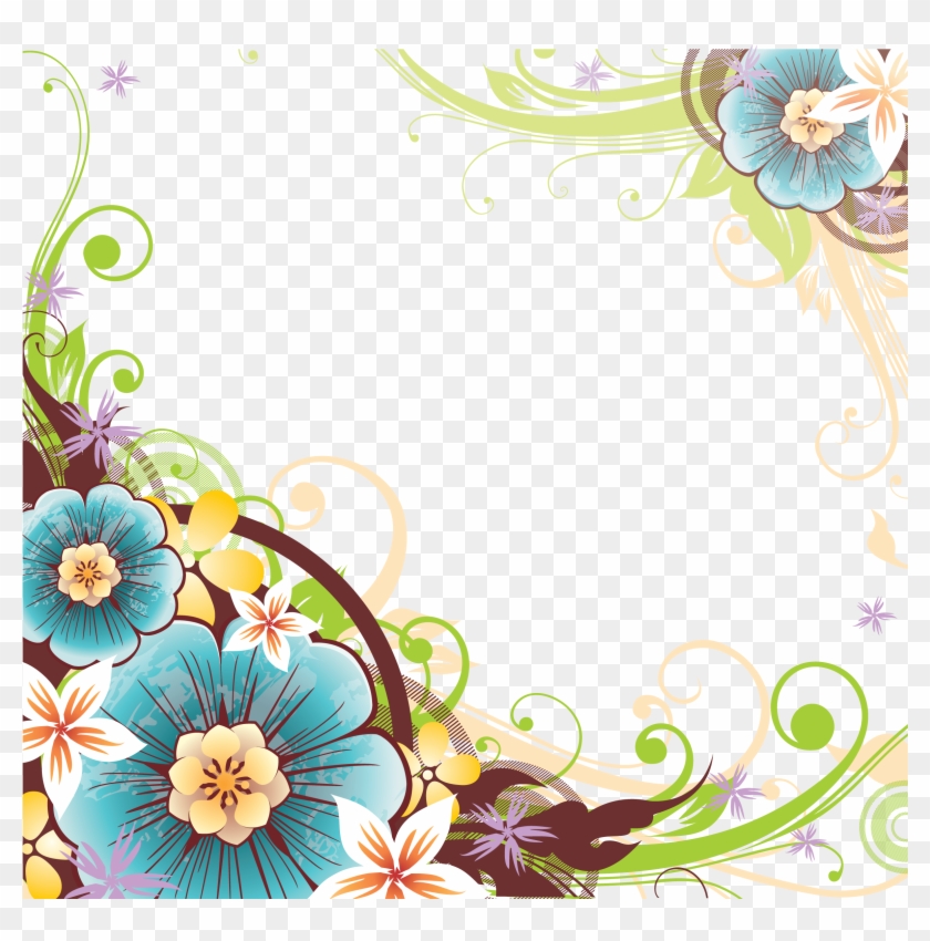 Уголки - Цветочная Виньетка - Transparent Flower Border Vector #826584