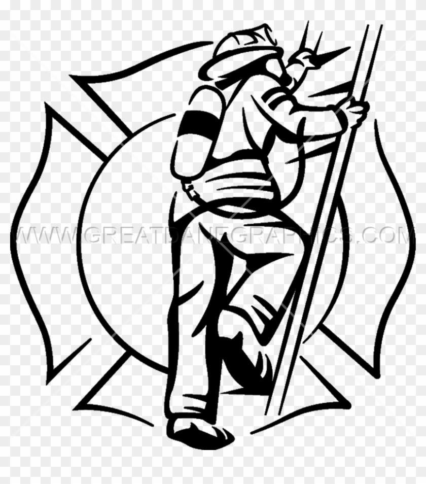 Fireman Ladder - Firefighter Black And White Real #826784
