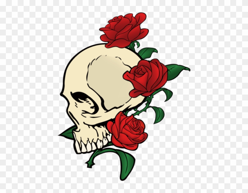 Skull With Roses Png #826953