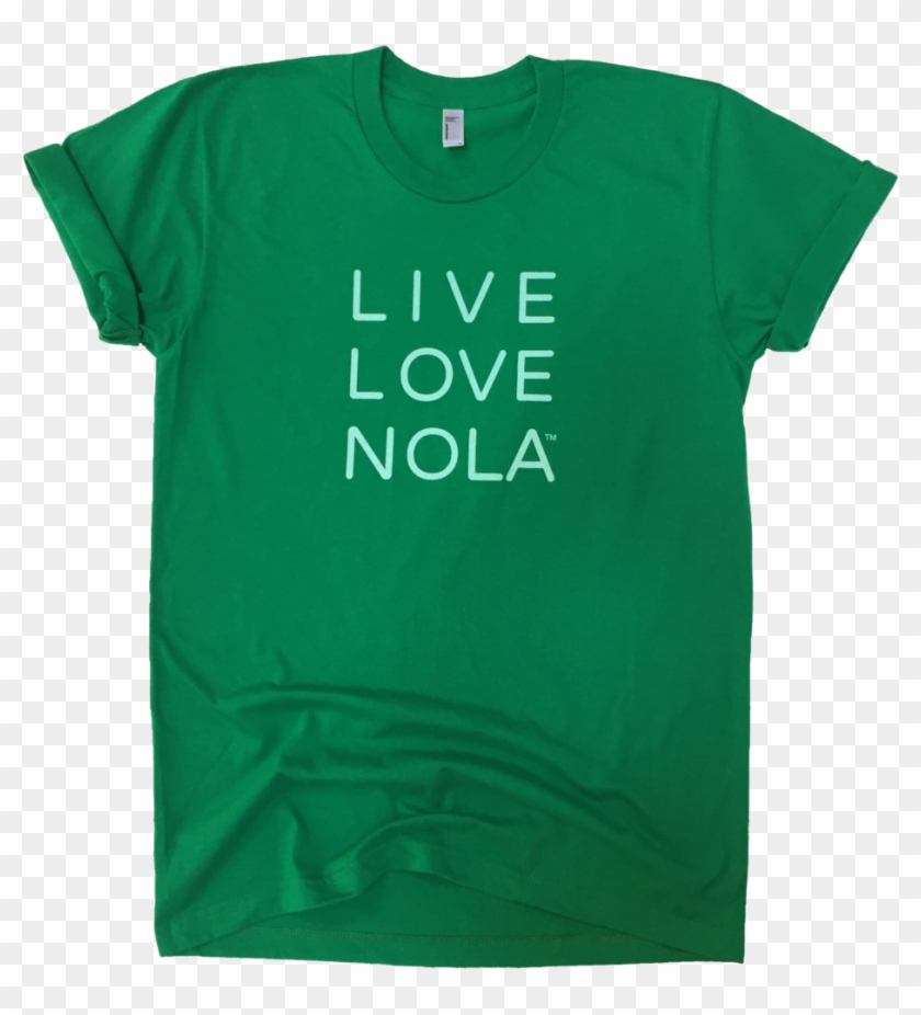 Live Love Nola Men's T Shirt In Green - Active Shirt #826992