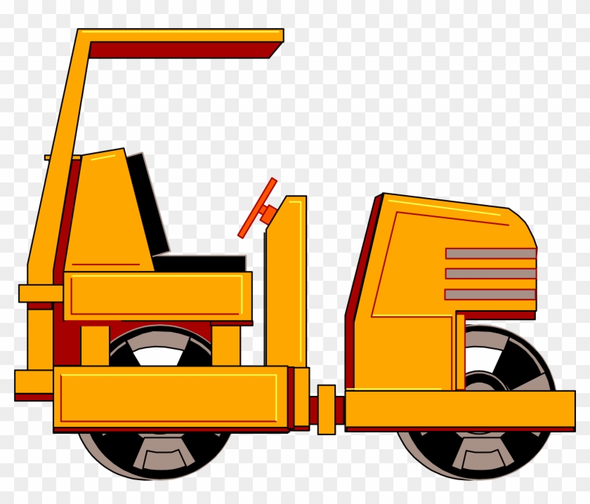 File - Road Roller - Svg - Earthmovers Cartoon #827101