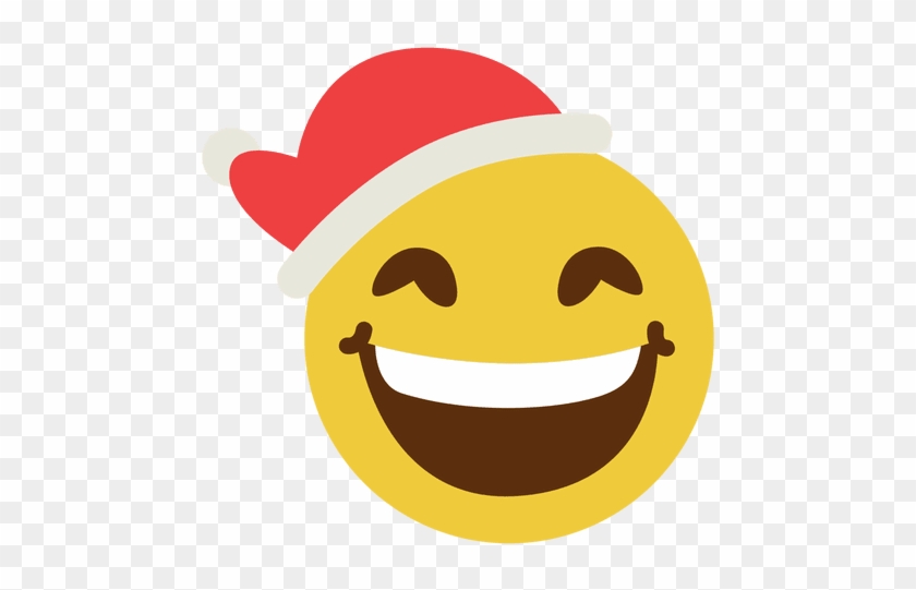 Smiling Santa Claus Hat Face Emoticon 15 Transparent - Happy Face With Santa Hat #827108