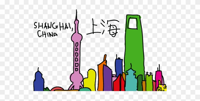 Shanghai Skyline By Blugoon - Shanghai Skyline Cartoon #827379
