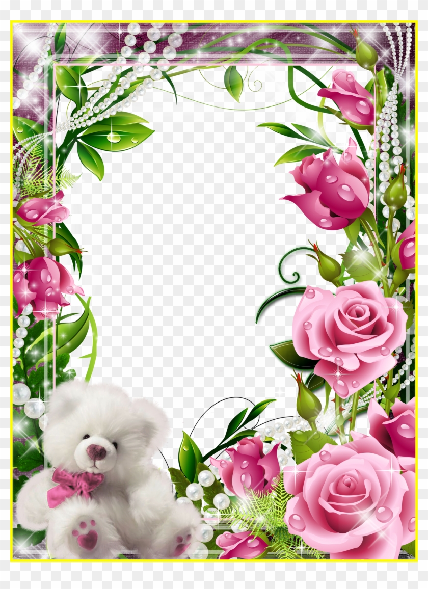 Incredible Transparent Frame With Pink Roses And White - 5d Diy Diamond Painting Cross Stitch Pink Rose Diamond #827411