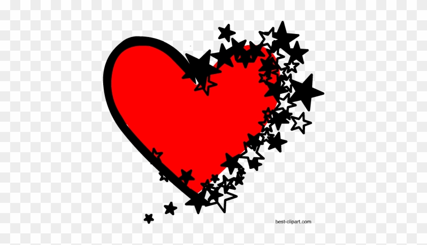 Hearts With Stars, Free Png Clip Art - Hearts And Stars Clipart #827658