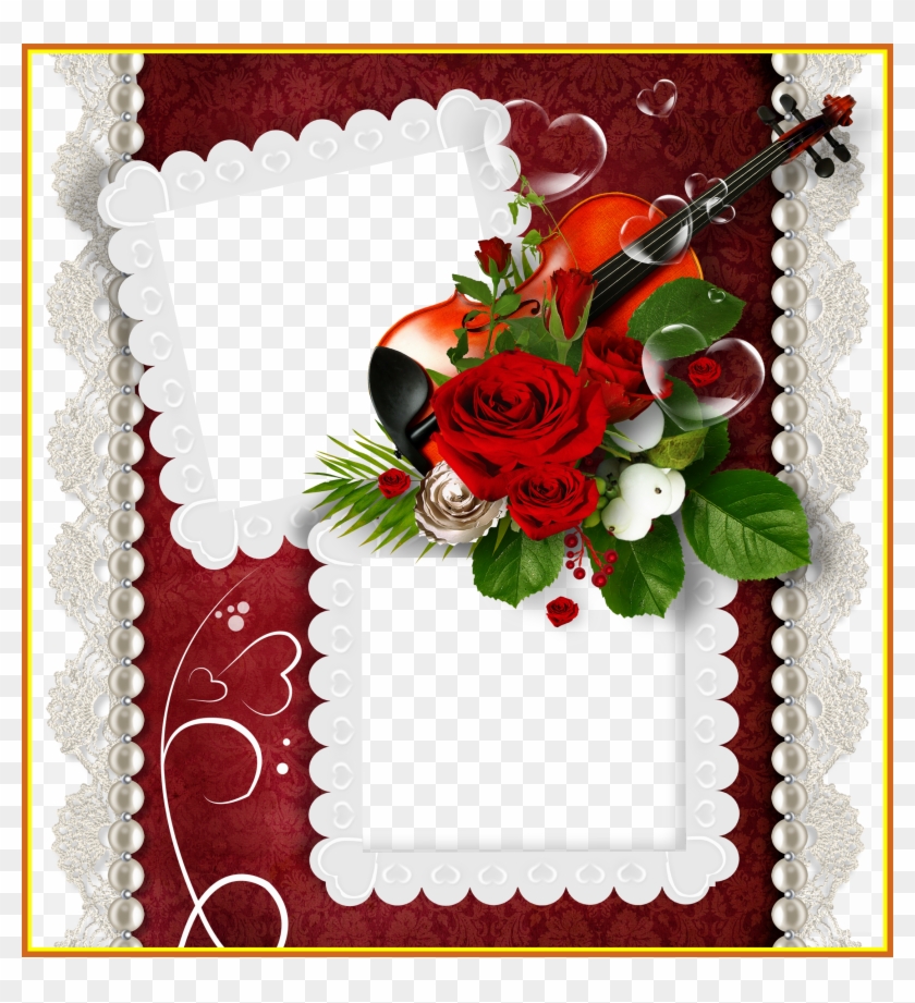 Marvelous Romantic Double Transparent Png Frame With - Double Photo Frame Download #827693