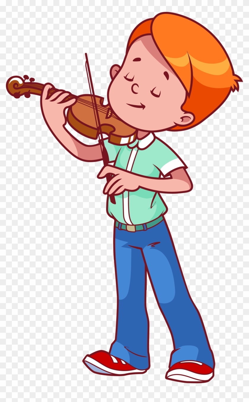 Violin Technique Clip Art - Boy Playing Violin Clipart #827746
