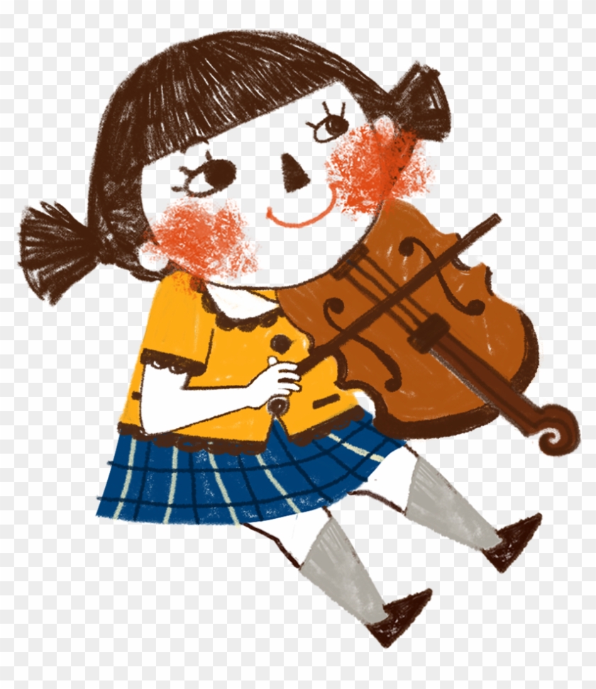Child Violin Cartoon Illustration - Portable Network Graphics #827763