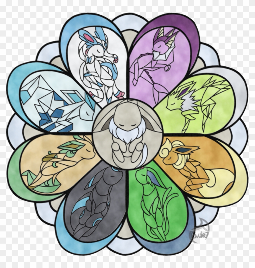 Eeveelutions In Stained Glass - Eevee Evolutions Stained Glass #827876