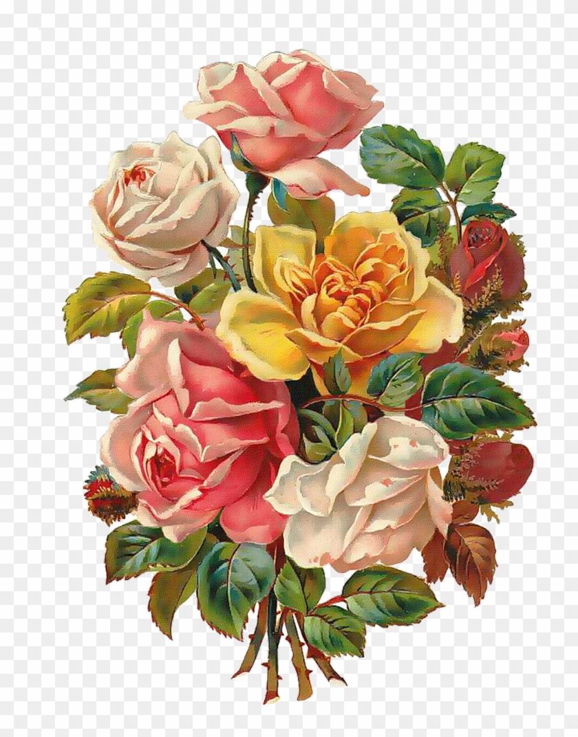 Vintage Roses Scrap - Bouquet Of Flowers Art #828021