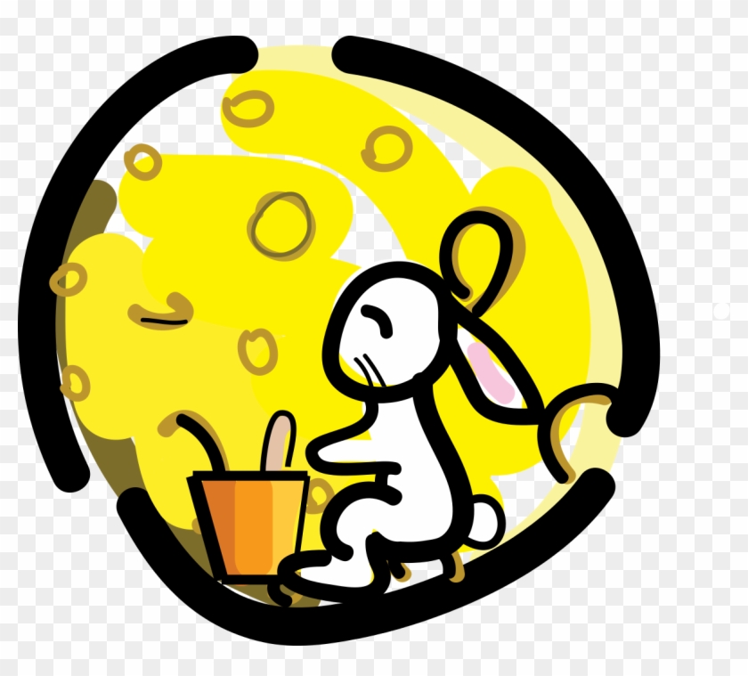 File - Rabbits - Svg - Rabbit In The Moon #828226