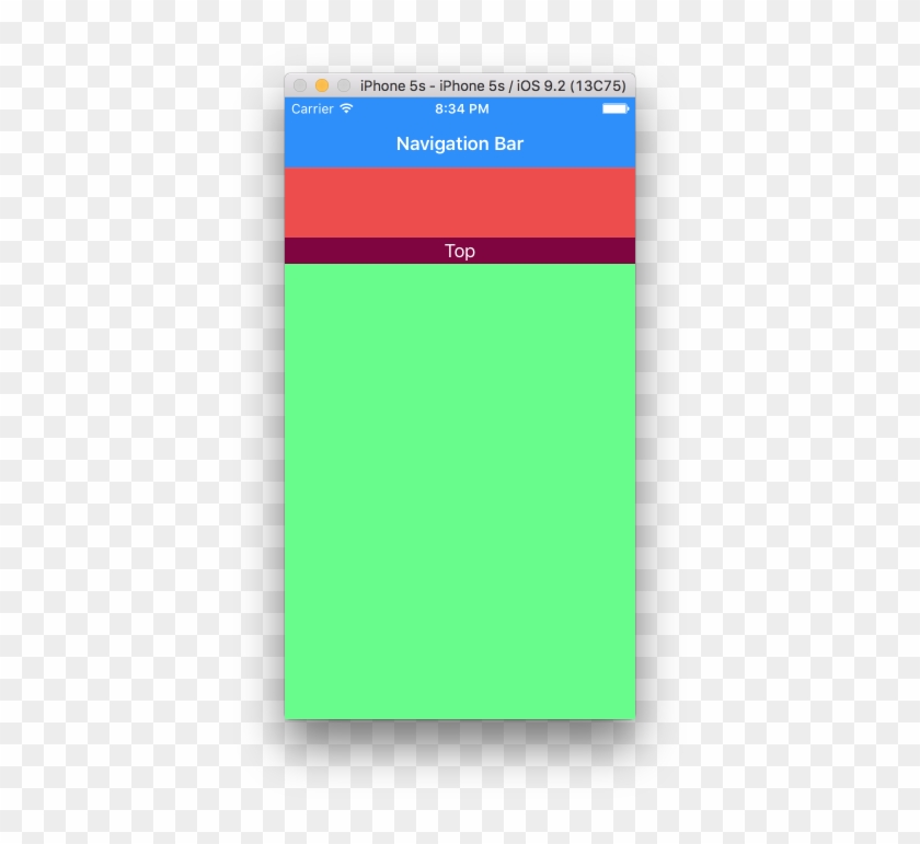 Simulator View - Xcode Top Layout Guide Color #828256