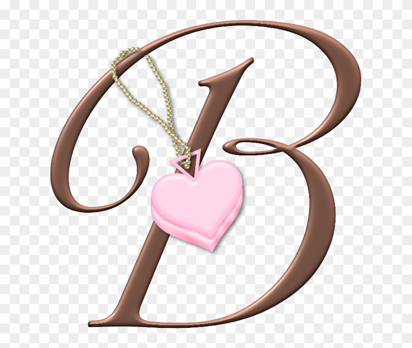 Alfabeto Decorativo Coração Rosa Png - Letra B Com Coraçao #828623