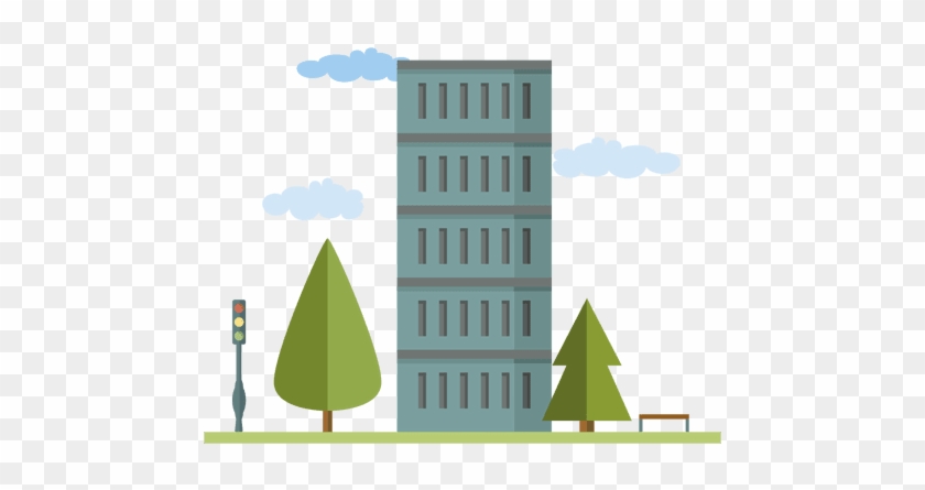 Tall Building City House Transparent Png - Tall City Building Cartoon #828647