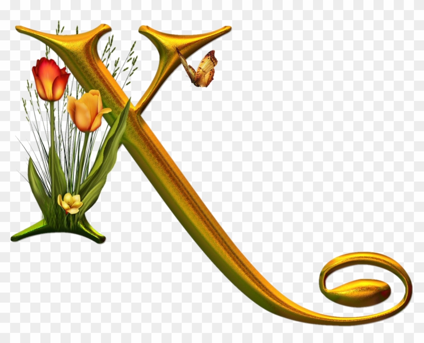 Bello Alfabeto Con Flores Y Mariposas - Dekorjinal Harf Dekoratif Yastık Kılıfı - 40x40 Cm #828663